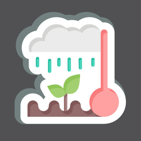 Sticker Climate. related to Agriculture symbol. simple design editable. simple illustrationのイラスト素材