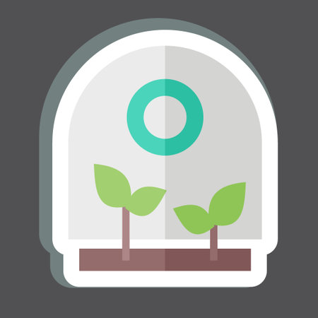 Sticker Greenhouse. related to Agriculture symbol. simple design editable. simple illustrationのイラスト素材
