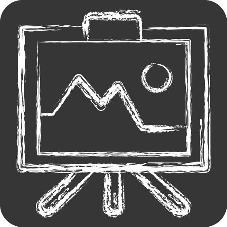 Icon Painting. related to Art and Media symbol. chalk Style. simple design editableのイラスト素材