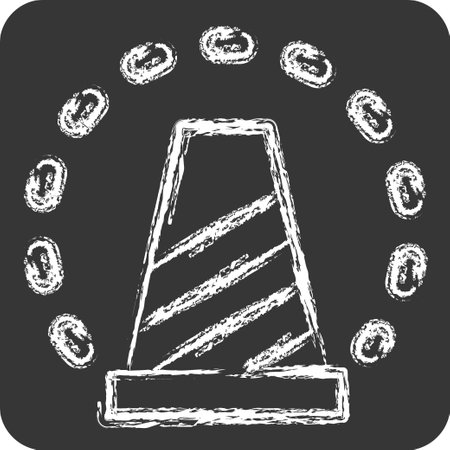 Icon Under Construction. related to Art and Media symbol. chalk Style. simple design editableのイラスト素材