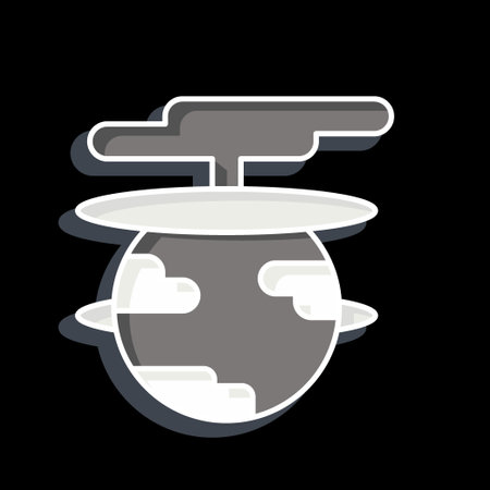 Icon Destroy The World. related to Nuclear symbol. glossy style. simple design editable. simple illustrationのイラスト素材