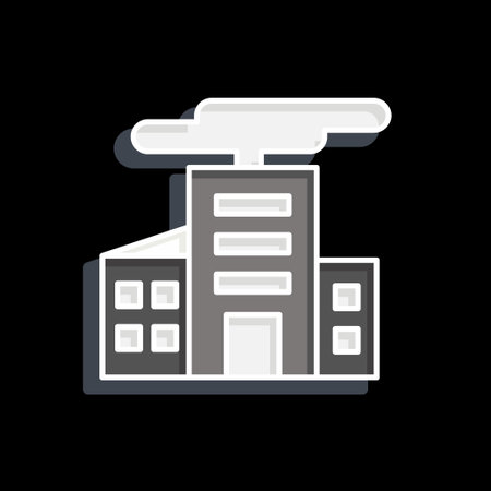 Icon Damage In The City. related to Nuclear symbol. glossy style. simple design editable. simple illustrationのイラスト素材