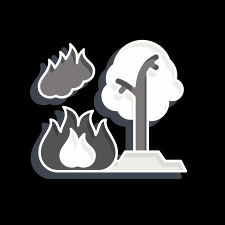 Icon Forest Fires. related to Nuclear symbol. glossy style. simple design editable. simple illustrationのイラスト素材