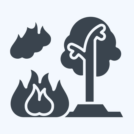 Icon Forest Fires. related to Nuclear symbol. glyph style. simple design editable. simple illustrationのイラスト素材