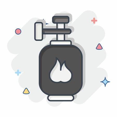 Icon Gas Tank. related to Nuclear symbol. comic style. simple design editable. simple illustrationのイラスト素材