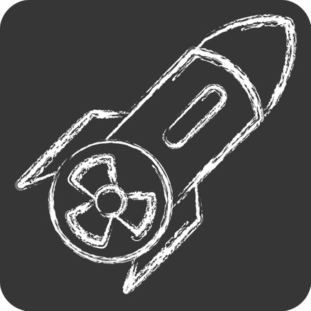 Icon Nuclear Label. related to Nuclear symbol. chalk Style. simple design editable. simple illustrationのイラスト素材