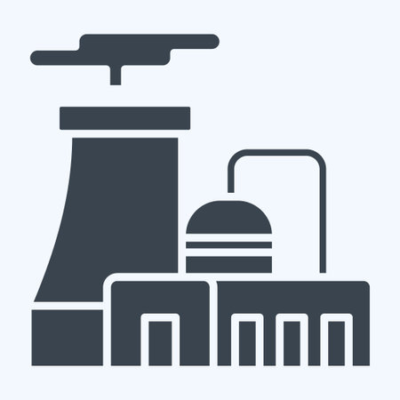 Icon Nuclear Plant. related to Nuclear symbol. glyph style. simple design editable. simple illustrationのイラスト素材
