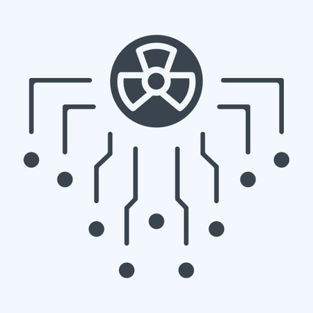 Icon Radiation. related to Nuclear symbol. glyph style. simple design editable. simple illustrationのイラスト素材