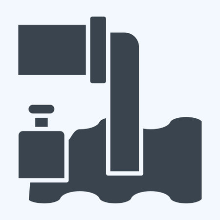 Icon Sewage Pipe. related to Nuclear symbol. glyph style. simple design editable. simple illustrationのイラスト素材