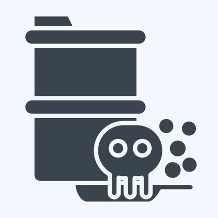 Icon Toxic Waste. related to Nuclear symbol. glyph style. simple design editable. simple illustrationのイラスト素材