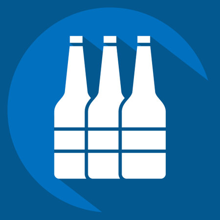 Icon Alcohol. related to Addiction Dictionary symbol. long shadow style. simple design editable. simple illustrationのイラスト素材