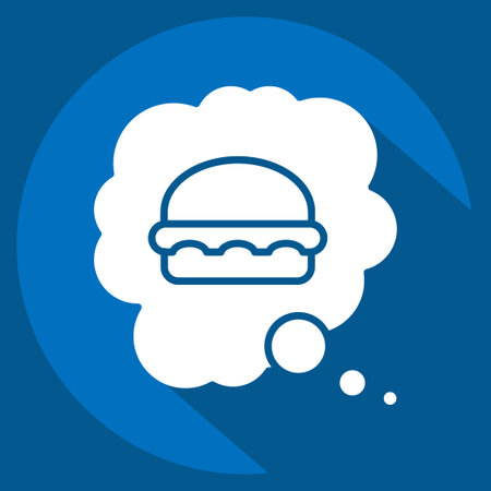 Icon Eating Disorder. related to Addiction Dictionary symbol. long shadow style. simple design editable. simple illustrationのイラスト素材