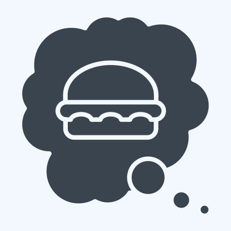 Icon Eating Disorder. related to Addiction Dictionary symbol. glyph style. simple design editable. simple illustrationのイラスト素材