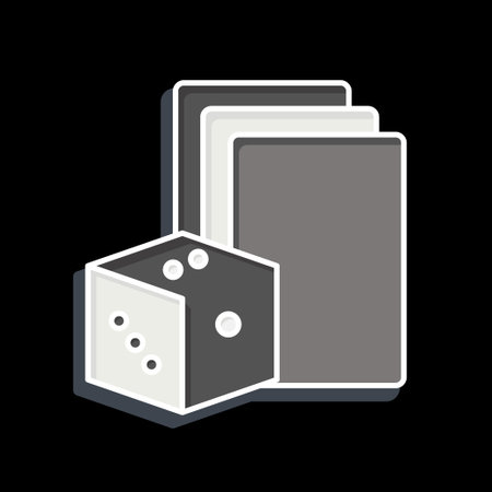 Icon Gambling. related to Addiction Dictionary symbol. glossy style. simple design editable. simple illustrationのイラスト素材