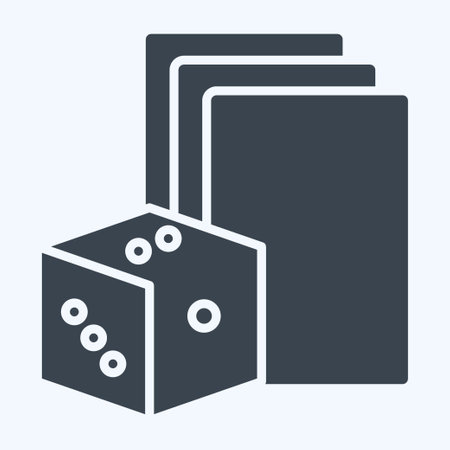 Icon Gambling. related to Addiction Dictionary symbol. glyph style. simple design editable. simple illustrationのイラスト素材