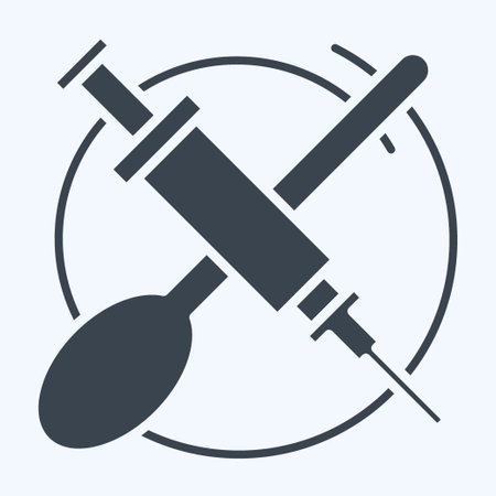 Icon Heroine. related to Addiction Dictionary symbol. glyph style. simple design editable. simple illustrationのイラスト素材