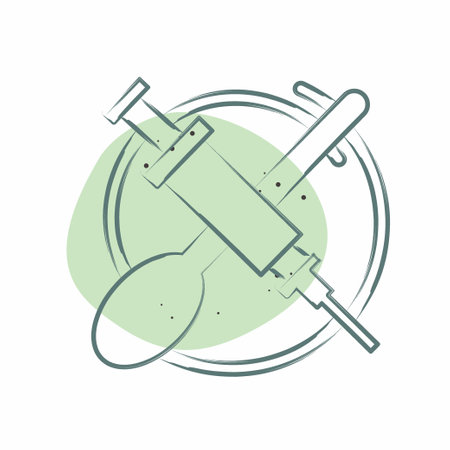 Icon Heroine. related to Addiction Dictionary symbol. Color Spot Style. simple design editable. simple illustrationのイラスト素材