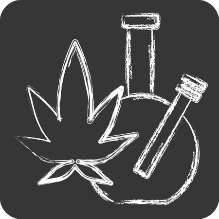 Icon Marijuana. related to Addiction Dictionary symbol. chalk Style. simple design editable. simple illustrationのイラスト素材