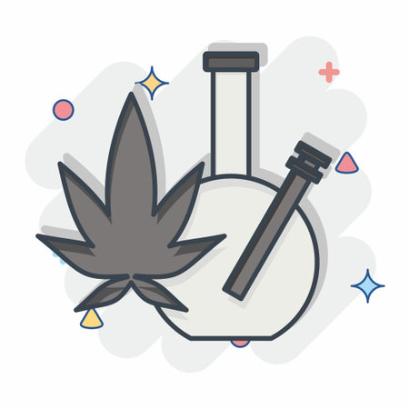 Icon Marijuana. related to Addiction Dictionary symbol. comic style. simple design editable. simple illustrationのイラスト素材