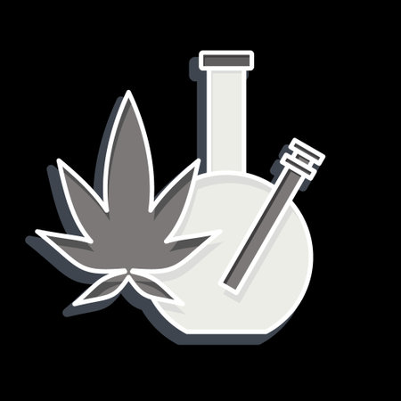 Icon Marijuana. related to Addiction Dictionary symbol. glossy style. simple design editable. simple illustrationのイラスト素材