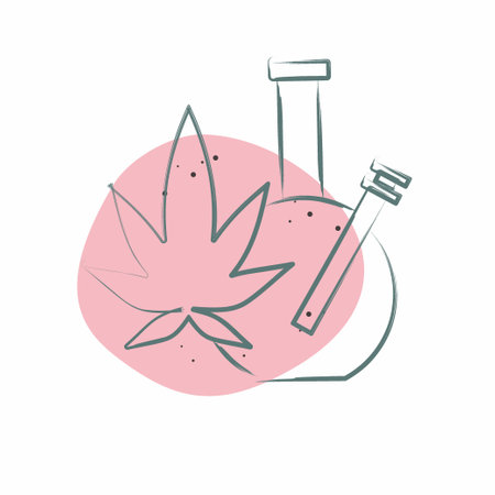 Icon Marijuana. related to Addiction Dictionary symbol. Color Spot Style. simple design editable. simple illustrationのイラスト素材