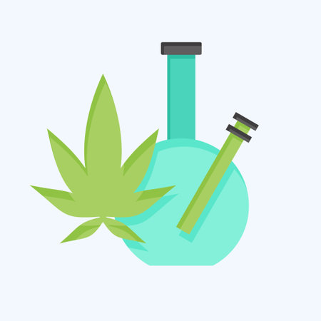Icon Marijuana. related to Addiction Dictionary symbol. flat style. simple design editable. simple illustrationのイラスト素材