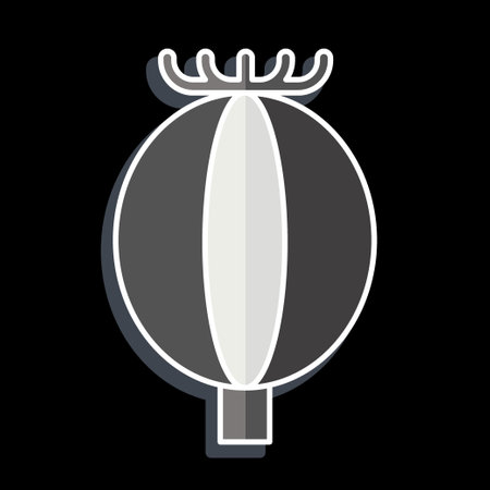 Icon Opium. related to Addiction Dictionary symbol. glossy style. simple design editable. simple illustrationのイラスト素材