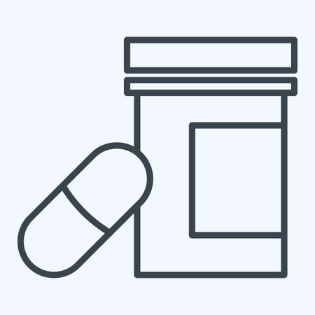 Icon Prescription Drugs. related to Addiction Dictionary symbol. line style. simple design editable. simple illustrationのイラスト素材
