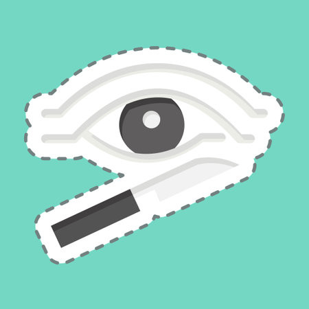 Sticker line cut Plastic surgery. related to Addiction Dictionary symbol. simple design editable. simple illustrationのイラスト素材