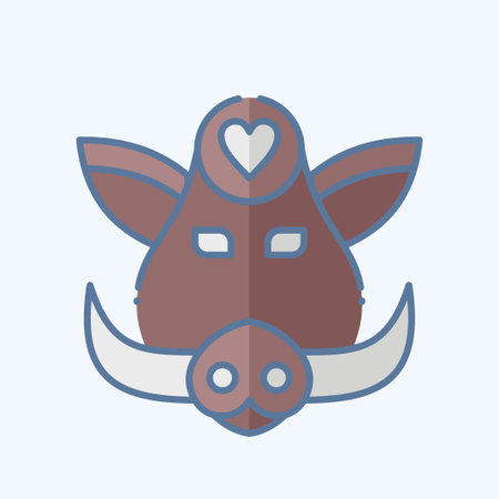 Icon Boar. related to Animal symbol. doodle style. simple design editable. simple illustrationのイラスト素材