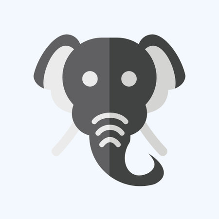 Icon Elephant. related to Animal symbol. flat style. simple design editable. simple illustrationのイラスト素材
