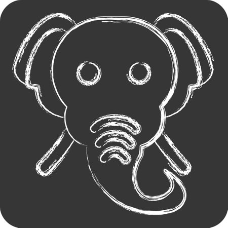 Icon Elephant. related to Animal symbol. chalk Style. simple design editable. simple illustrationのイラスト素材
