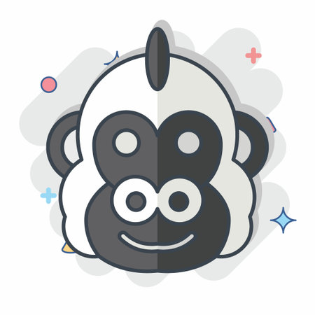 Icon Gorilla. related to Animal symbol. comic style. simple design editable. simple illustrationのイラスト素材