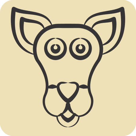 Icon Kangaroo. related to Animal symbol. hand drawn style. simple design editable. simple illustrationのイラスト素材