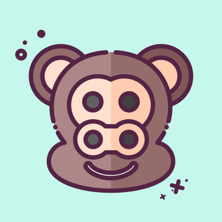 Icon Monkey. related to Animal symbol. MBE style. simple design editable. simple illustration