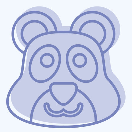 Icon Panda. related to Animal symbol. two tone style. simple design editable. simple illustrationのイラスト素材