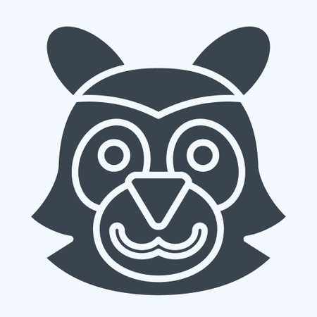Icon Raccoon. related to Animal symbol. glyph style. simple design editable. simple illustrationのイラスト素材