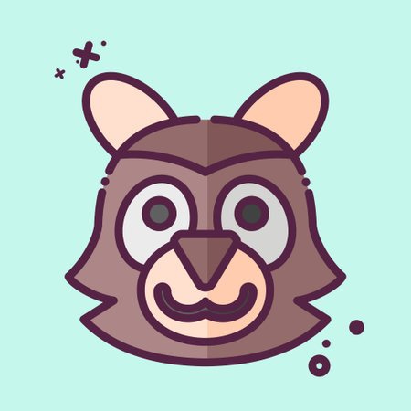 Icon Raccoon. related to Animal symbol. MBE style. simple design editable. simple illustrationのイラスト素材
