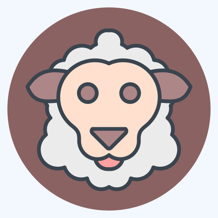 Icon Sheep. related to Animal symbol. color mate style. simple design editable. simple illustrationのイラスト素材