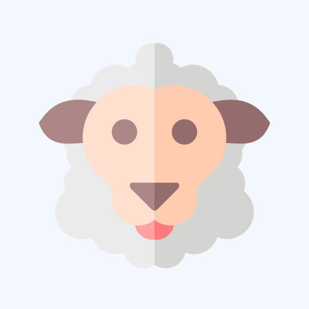 Icon Sheep. related to Animal symbol. flat style. simple design editable. simple illustrationのイラスト素材