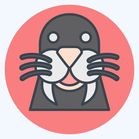 Icon Walrus. related to Animal symbol. color mate style. simple design editable. simple illustrationのイラスト素材