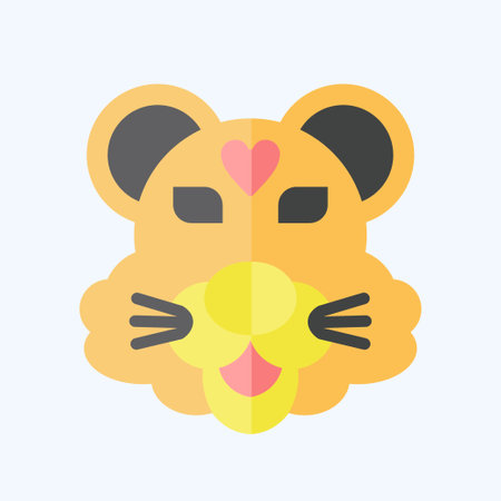 Icon Tiger. related to Animal symbol. flat style. simple design editable. simple illustrationのイラスト素材