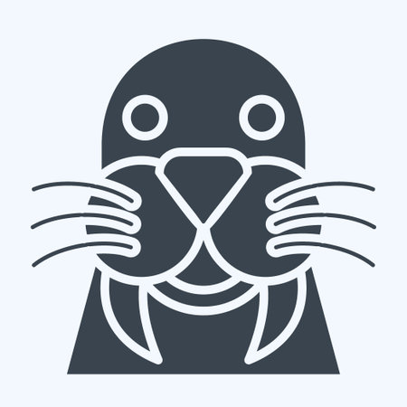 Icon Walrus. related to Animal symbol. glyph style. simple design editable. simple illustrationのイラスト素材