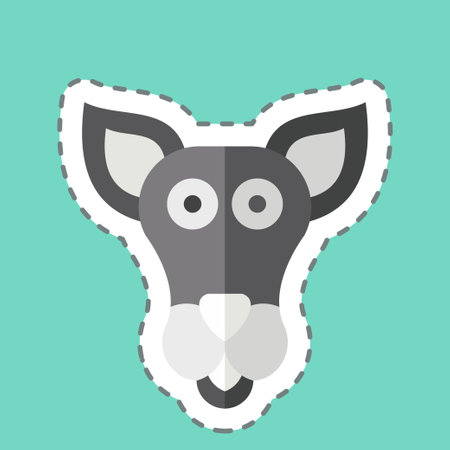 Sticker line cut Kangaroo. related to Animal symbol. simple design editable. simple illustrationのイラスト素材