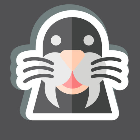 Sticker Walrus. related to Animal symbol. simple design editable. simple illustrationのイラスト素材