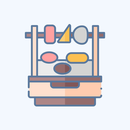 Icon Barbecue. related to Argentina symbol. doodle style. simple design editable. simple illustrationのイラスト素材