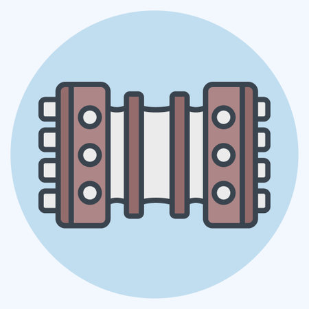 Icon Bandoneon. related to Argentina symbol. color mate style. simple design editable. simple illustrationのイラスト素材