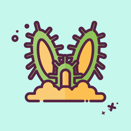 Icon Cactus. related to Argentina symbol. MBE style. simple design editable. simple illustrationのイラスト素材
