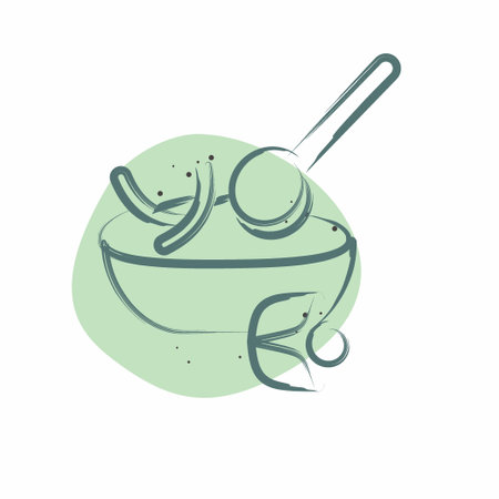 Icon Chimichurri. related to Argentina symbol. Color Spot Style. simple design editable. simple illustrationのイラスト素材