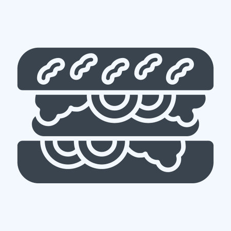 Icon Choripan. related to Argentina symbol. glyph style. simple design editable. simple illustrationのイラスト素材